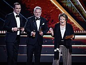 Ondej Sokol, Ale Háma a Jiina Bohdalová bhem vyhlaování (21. listopadu...