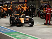 Lando Norris z McLarenu startuje do Velké ceny Las Vegas z první pozice.