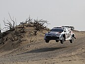 Sébastien Ogier s navigátorem Vincentem Landaisem bhem Saúdské rallye.