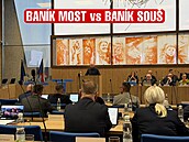 Vladimír Wagner, pedseda OFS Most a zástupce Soue, mluví na tvrtením...