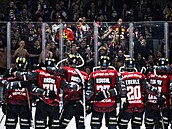 Kladno, 23. 11. 2025. Rytí�i Kladno - Sparta Praha. Sparta slaví výhru s kotlem.