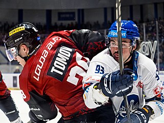 Kladno, 23. 11. 2025. Rytí�i Kladno - Sparta Praha. Tristen Robins z Kladna...