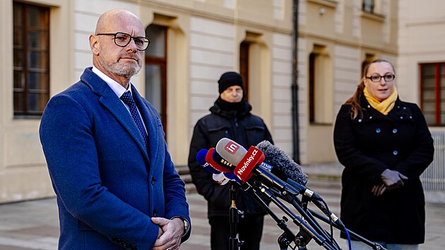 Robert Plaga (ANO), na tiskov� konferenci po jedn�n� s prezidentem Petrem Pavlem. (28. listopadu 2025).