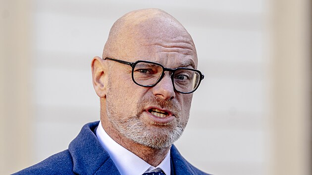 Robert Plaga (ANO), na tiskov� konferenci po jedn�n� s prezidentem Petrem Pavlem. (28. listopadu 2025).