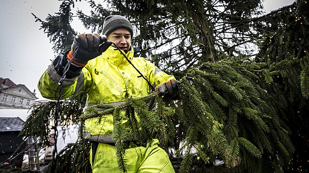 Zdoben� v�no�n�ho stromu na Starom�stsk�m n�m�st� v Praze (26. listopadu 2025)