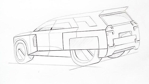 Concept X.Skica.3/4 zadn� pohled.