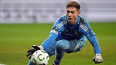 Peter Vindahl v brance Sparty p�i utkání na h�i�ti Legie Var�ava.