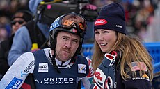 Aleksander Aamodt Kilde a Mikaela Shiffrinová po super-G v Copper Mountain.