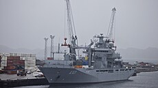 Plavidlo Berlín dorazilo do p�ístavu Nuuk v Grónsku. (18. srpna 2025)