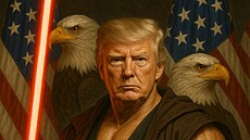 Snímek zobrazující amerického prezidenta Donalda Trumpa, který byl vytvoený s...