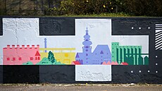 Malba na st�n� u supermarketu Billa v Moravských Bud�jovicích nahradila star�í...