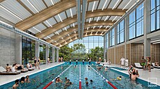 Plavecký bazén, relaxa�ní a odpo�inkový bazén, brouzdali�t�, dal�í v�t�í bazén,...