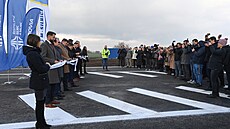 Slavnostní akt p�ed otev�ením spojky na západním obchvatu D35. (20. listopadu...