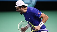 Ital Matteo Berrettini b�hem daviscupového finále