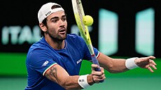 Ital Matteo Berrettini b�hem daviscupového finále