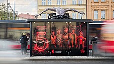 Reklamní instalace na zastávce Albertov