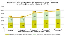 Domácnost s ro�ní spot�ebou zemního plynu