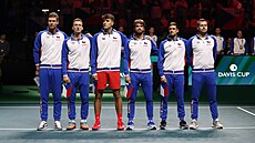 �e�tí tenisté p�ed za�átkem �tvrtfinále Davis Cupu proti �pan�lsku.