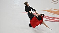 Kate�ina a Daniel Mrázkovi v úvodu svého volného tance na Americké brusli.