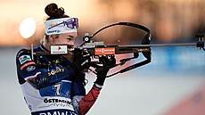 Lou Jeanmonnotová na poslední polo�ce �enské �tafety v Östersundu.