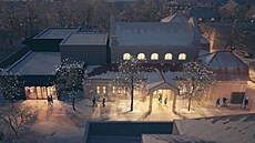 Studie prom�ny restaurace Nové slunce v Novém Ji�ín� na m�stský kulturní d�m....