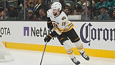 Pavel Zacha s pukem na holi.