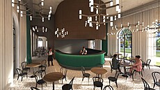 Vizualizace budoucí podoby Sadové kavárny ve Franti�kových Lázních.