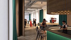 Vizualizace budoucí podoby Sadové kavárny ve Franti�kových Lázních.