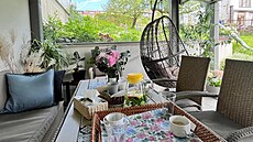 Pergola funguje jako píjemný malý obývací pokoj.