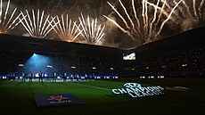Slávistický stadion p�ed utkáním Ligy mistr� proti Bilbau.