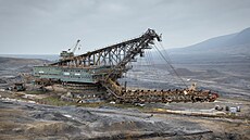 Rypadlo RK 5000 je gigantické korekové rýpadlo, které v uhelném lomu SA...