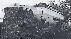 �ást trupu letounu McDonnell Douglas zaklín�ná mezi skálami.