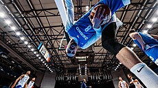 Tomá� Satoranský p�i tréninku p�ed utkáním kvalifikace mistrovství sv�ta 2027...