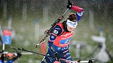 Francouzka Lou Jeanmonnotová b�hem smí�ené �tafety v Östersundu