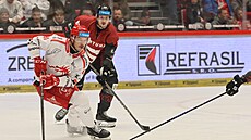 Úto�ník Ocelá�� David Cienciala hledá, komu nahraje. Sleduje ho spar�an Niko...