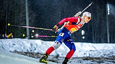 Tereza Voborníková b�hem smí�ené �tafety ve �védském Östersundu.