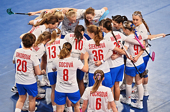 �eské florbalistky na mistrovství sv�ta v Brn�.