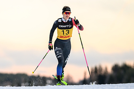 Kate�ina Janatová ve sprintu v Trondheimu.