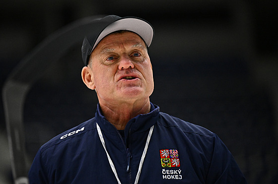 Radim Rulík na tréninku �eské hokejové reprezentace v Liberci.