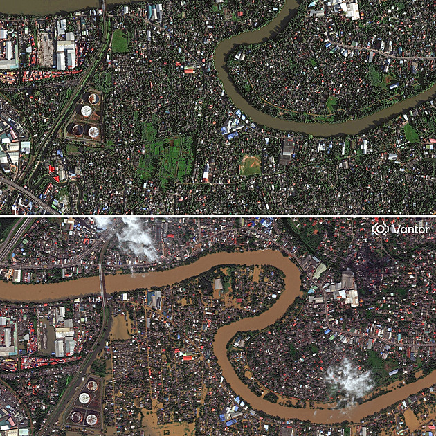 Přes tisíc mrtvých, oblasti odříznuté od světa. Katastrofu v Asii zachytily satelity