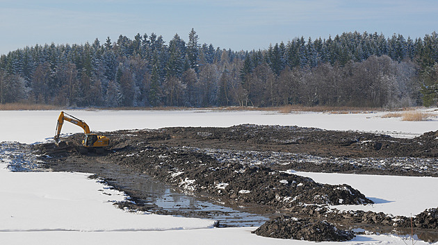 Zaala obnova nejvýe poloeného rybníka na Vysoin  Sykovce u Tí Studní. Z...