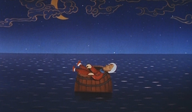 Jan Tříska jako námořník Sindibád. Vracejí se zakázané Pohádky tisíce a jedné noci