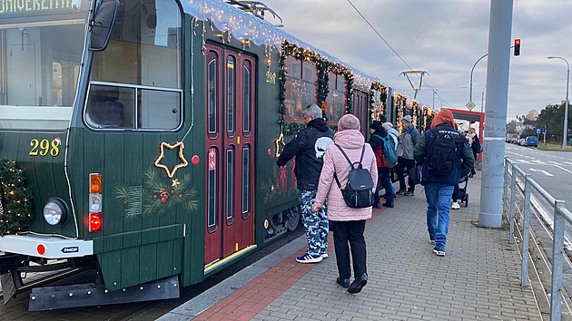 Pilsen'de Noel tramvayı bozuldu