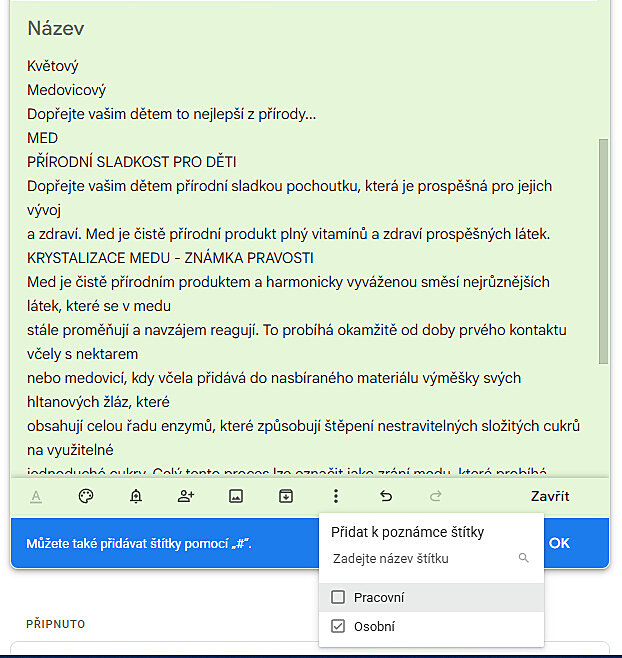 Jak zp�ehlednit pozn�mky