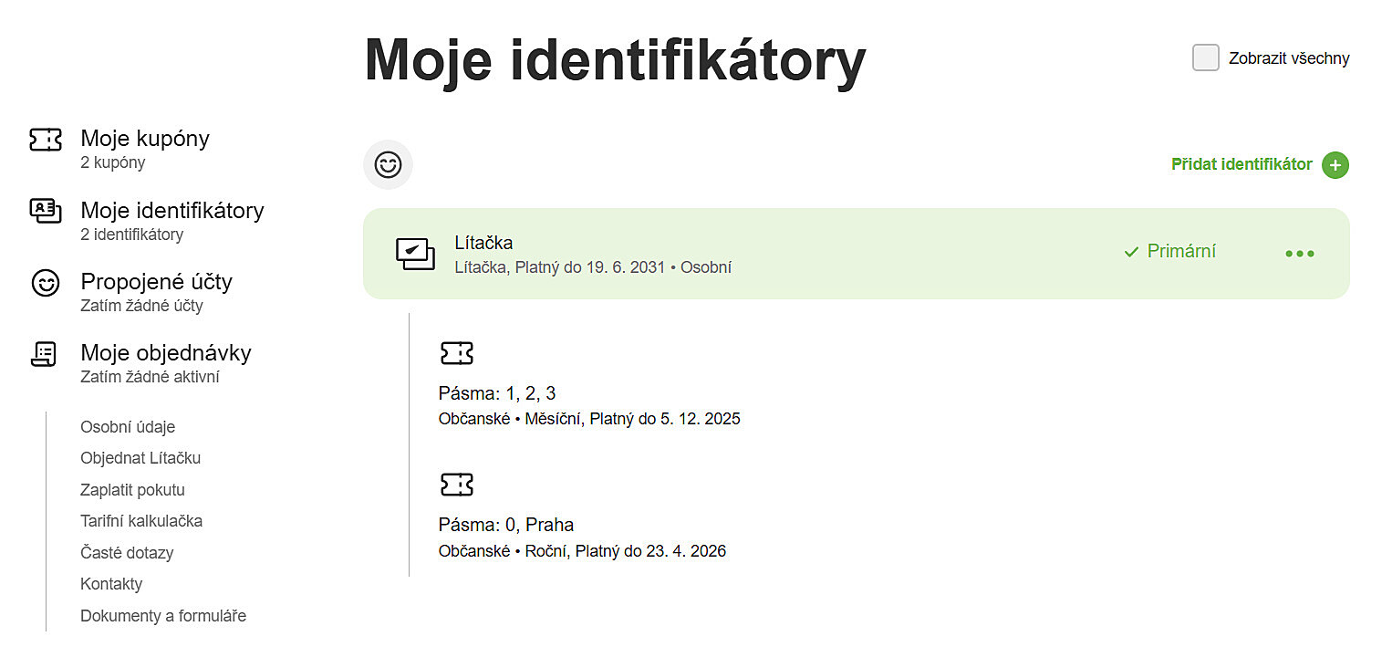 Vyznaení konce platnosti karty Lítaka po pihláení do webové aplikace
