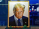 Váno�ní dekorace v americkém Bílém dom�. Portrét Donalda Trumpa z lega (1....
