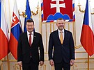 P�ijetí p�edsedy PSP �R Tomia Okamury prezidentem Slovenské republiky Peterem...