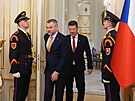 P�ijetí p�edsedy PSP �R Tomia Okamury prezidentem Slovenské republiky Peterem...