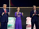 Prezident USA Donald Trump, mexická prezidentka Claudia Sheinbaumová a premiér...