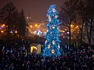 Rozsvcen vnonho stromu na nmst Mru ve Zln. (30. listopad 2025)